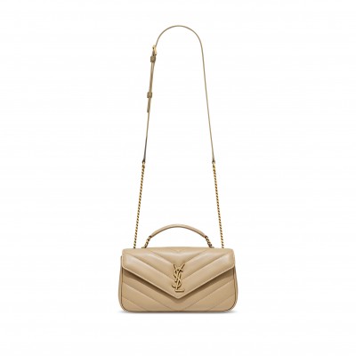 YSL LOULOU TOP-HANDLE IN MATELASSÉ LAMBSKIN 869461 (25*13*6cm)